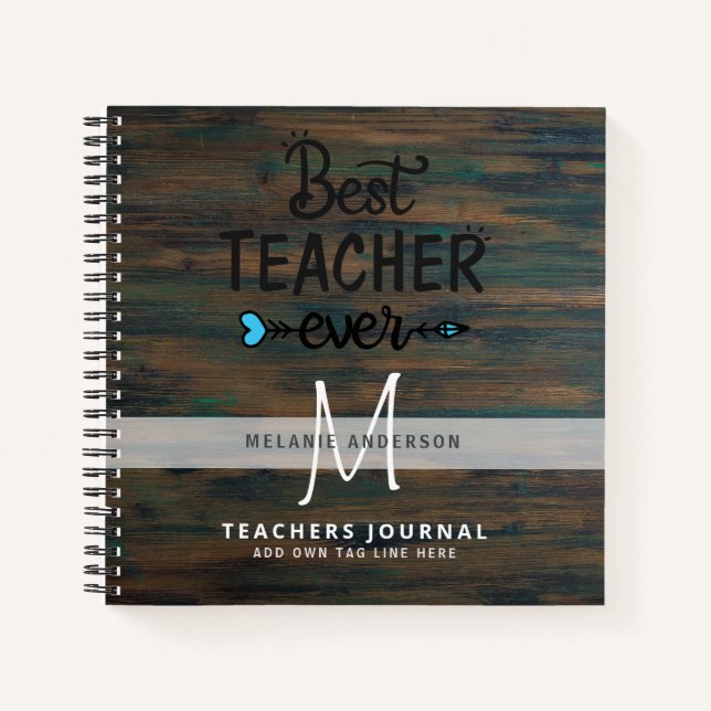 MEILLEUR ENSEIGNANT JAMAIS Monogram Journal Merci (Devant)