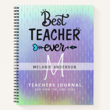 MEILLEUR ENSEIGNANT JAMAIS Monogram Journal Merci