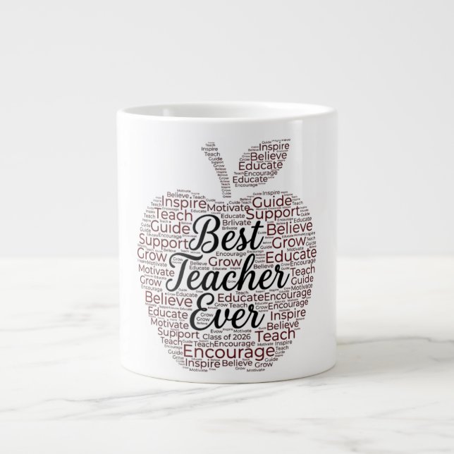 Meilleur Enseignant Jamais Mug en Café avec Mot Ar (Devant)