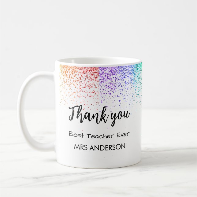 Meilleur enseignant jamais Parties scintillant Mug (Gauche)