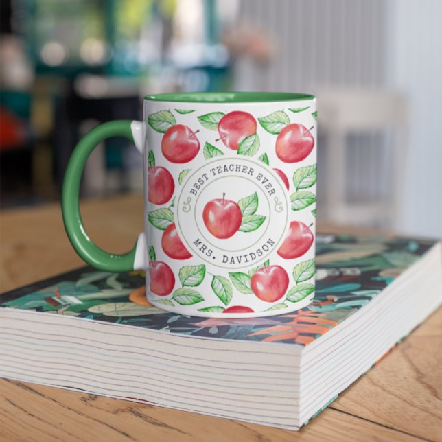 Meilleur Enseignant Jamais Personnalisé Café Mug (Créateur téléchargé)