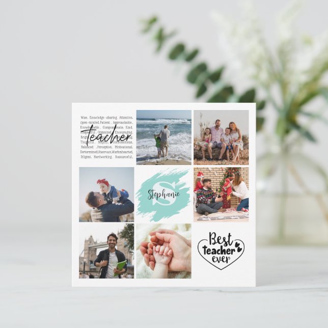 Meilleur enseignant jamais personnalisé Collage ph (Debout devant)