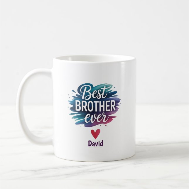 Meilleur Frère Jamais Mug | Cadeau personnalisé po (Gauche)