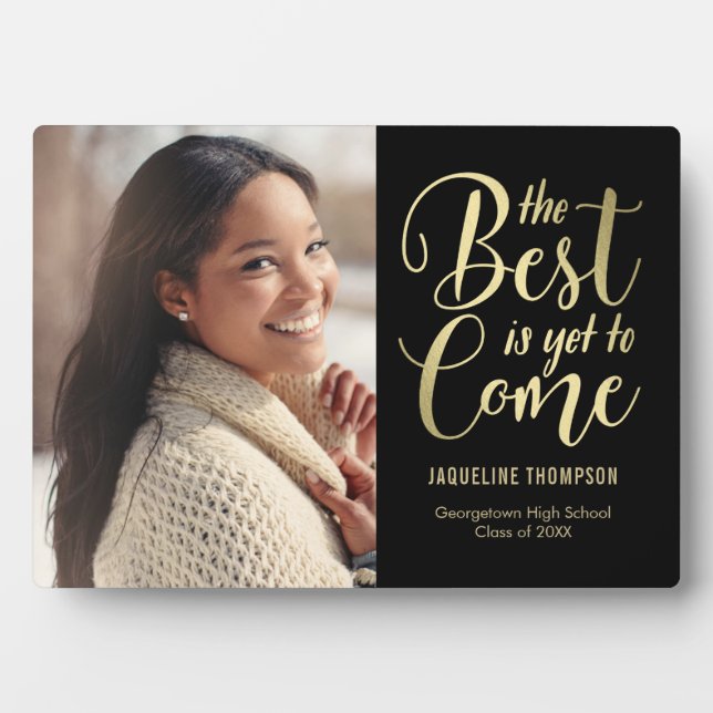 Meilleur Futur ÉDITABLE Plaque de graduation COULE (Devant)
