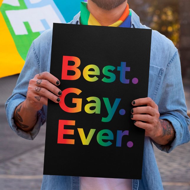 Meilleur Gay Ever | Affiche du drapeau arc-en-ciel (Créateur téléchargé)