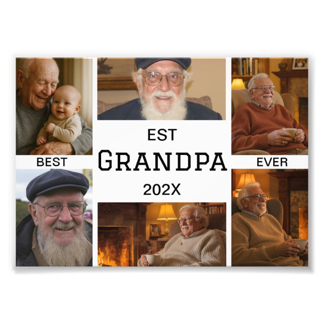 Meilleur Grand-Père Collage Photo (Devant)