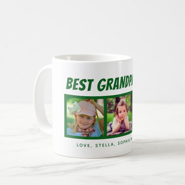 Meilleur grand-père de 3 photos de café Mug (Devant gauche)