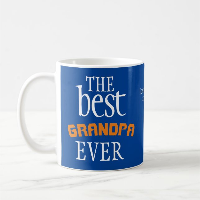 Meilleur Grand-Père Jamais Bleu Café Mug (Gauche)