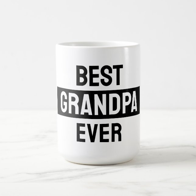 Meilleur grand-père jamais mug noir et blanc (Centre)