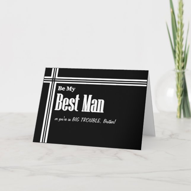 Meilleur homme Frère Invitation de mariage - Drôle (Devant)