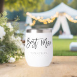 Meilleur Homme Nom Cadeau Noir Calligraphie<br><div class="desc">Meilleur Nom Cadeau Homme Calligraphie Noire. Votre meilleur homme sera sur la lune avec ce cadeau élégant pour le présenter le jour de votre mariage ! Avec une élégante typographie de script, Best Man, et facile personnalisez le nom pour en faire un cadeau vraiment spécial et garder le saké pour...</div>