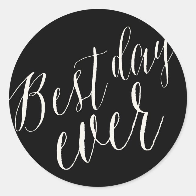 Meilleur Jour Calligraphie Script Mariage Stickers (Devant)
