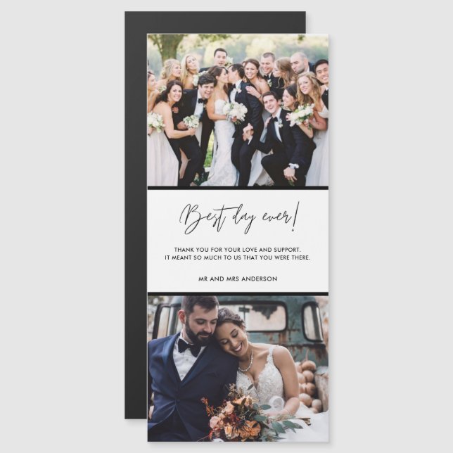 Meilleur Jour Jamais Deux Photo Mariage Merci (Devant / Derrière)