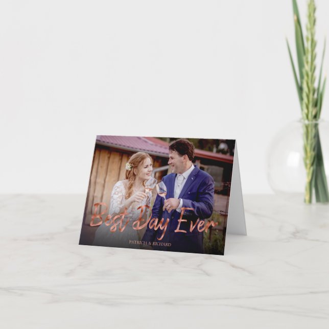 Meilleur Jour Jamais Mariage Photo Merci (Devant)