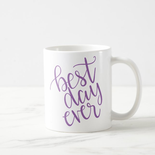 Meilleur Jour Jamais Personnalisé Mariage Jour Mug (Droite)