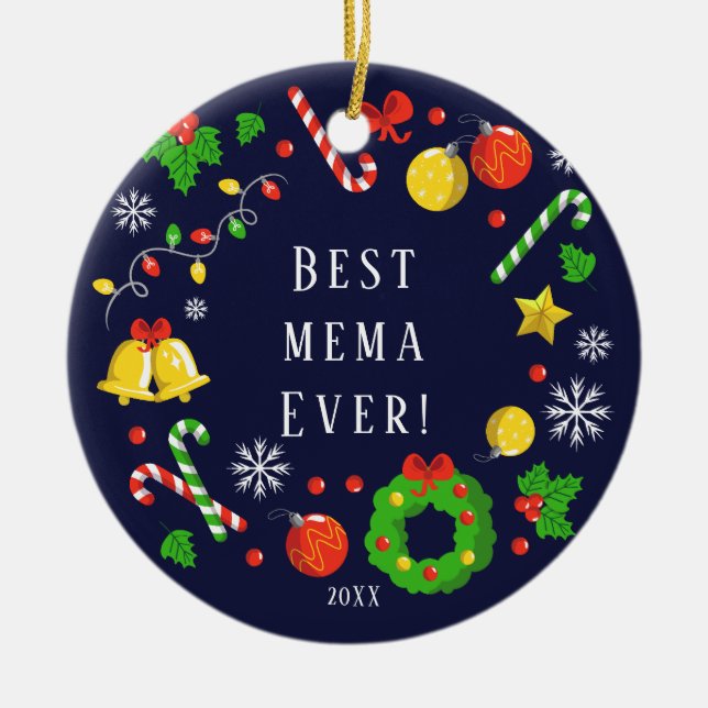 Meilleur Mema Noël Ornement (Devant)