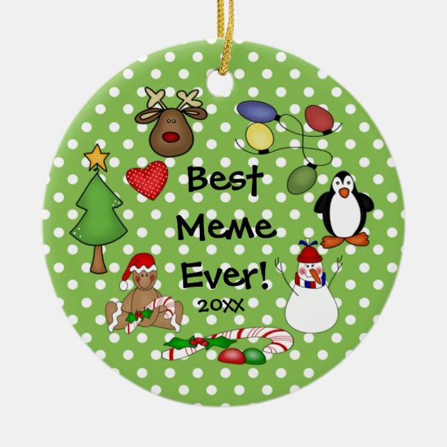 Meilleur Mème Ornement de Noël (Devant)