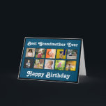 Meilleur modèle de partenariat Photo partagé birda<br><div class="desc">Customize this best grandmother photo collage birthday greeting card design to celebrate with your favorite grandparent. A merveille, il faut faire un smile sur le jour spécial ! The design features a selection of instagram style square photos. Add your own message inside the card. Add ten of your favorite cachusing...</div>