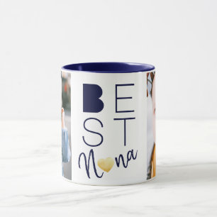 Meilleur Nana Navy Blue Two Photo Mug