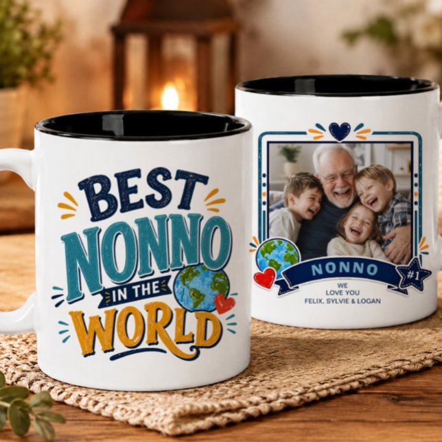 Meilleur Nonno du Monde Mug Photo (Créateur téléchargé)