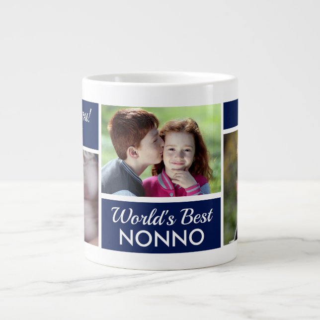 Meilleur Nonno du Monde Photomontage Géant Tasse à (Devant)