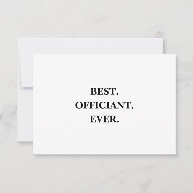Meilleur officiant jamais Carte de remerciement -  (Devant)