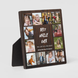 Meilleur Oncle Ever 12 Photo Collage Plaque