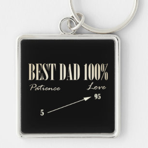 Meilleur Papa 100% Amour Patience Porte-clés Papa