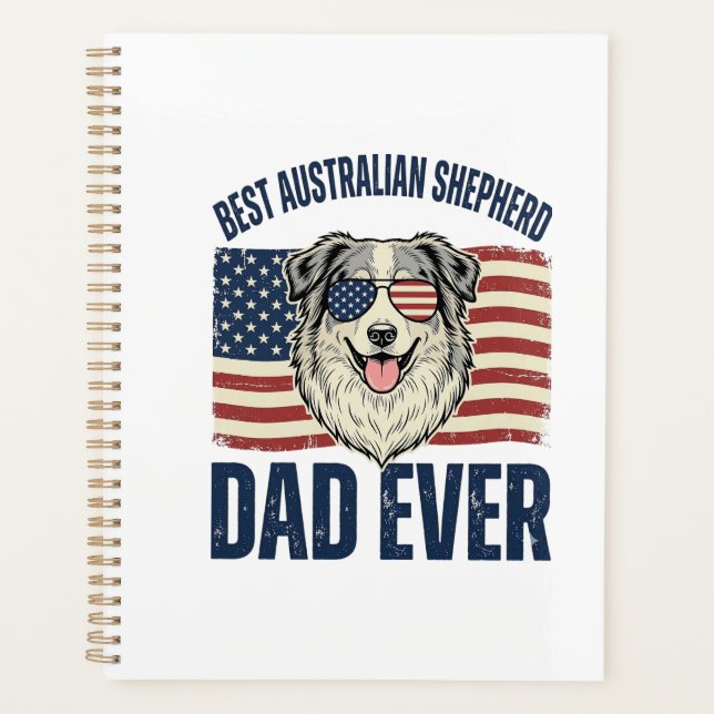 Meilleur papa Australian Shepherd patriotique (Devant)
