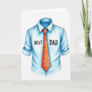 Meilleur Papa Carte de Vêtement Azure