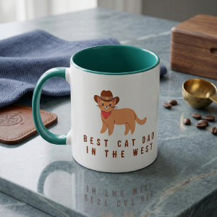 Meilleur Papa Chat de l'Ouest Meowdy Cowboy Mug po