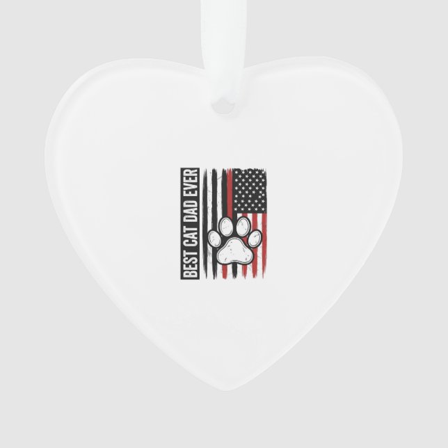 Meilleur papa chat patriote Design de drapeau de p (devant)