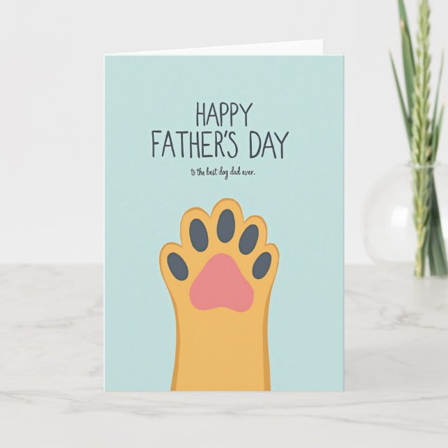 Meilleur Papa Chien Carte de Patte Dorée (Devant)