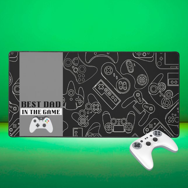 Meilleur papa dans le jeu Digital Dark Desk Mat (Gaming Dad Desk Mat Mouse Pad)
