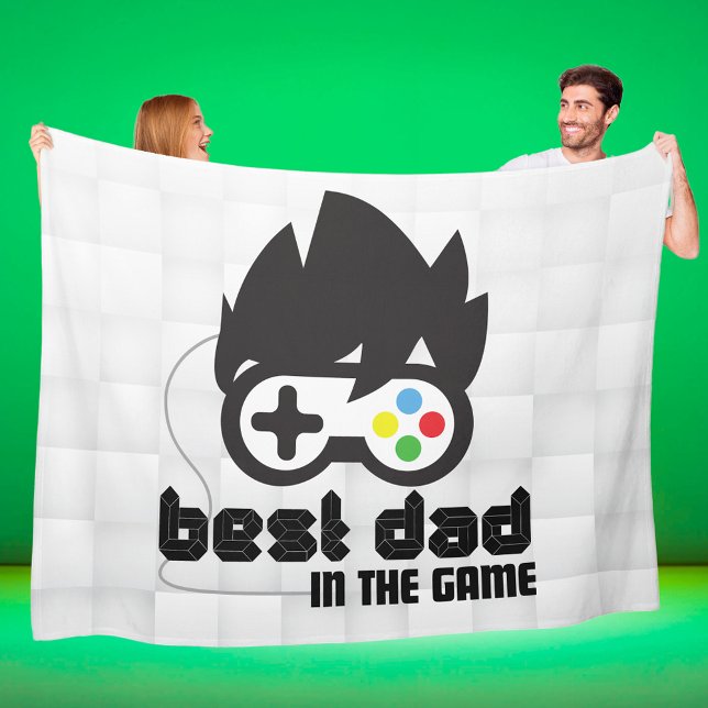 Meilleur papa dans le jeu Grosse couverture en pol (Best in the Game Large Fleece Blanket. Birthday or Father's Day Gift for Dad!)