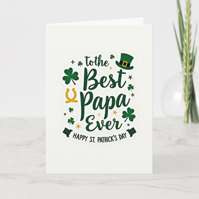 Meilleur Papa de la Saint-Patrick Carte (Devant)