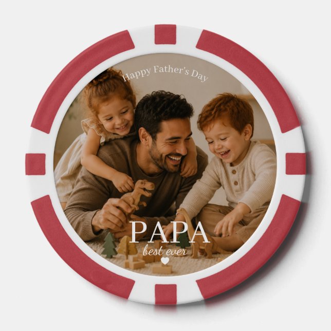 Meilleur Papa de tous les temps Jetons de Poker -  (Recto)