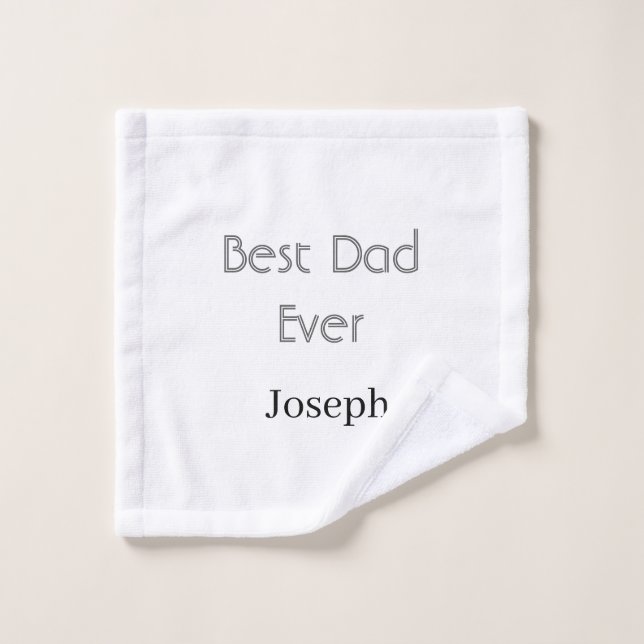 Meilleur papa de tous les temps nom simple minimal (Gant de toilette)