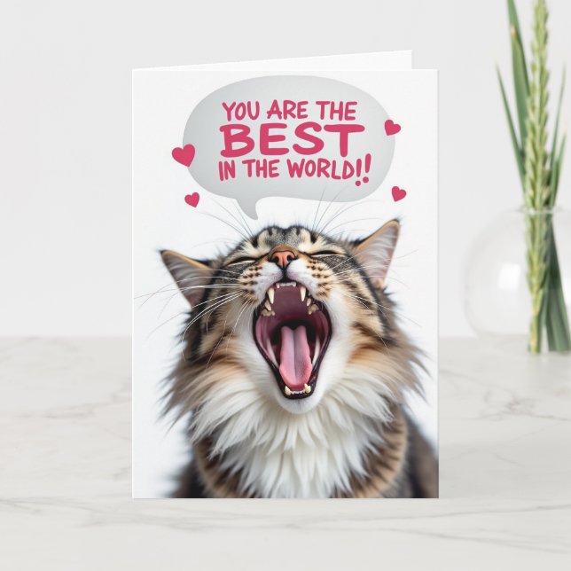 Meilleur Papa du Monde Carte à Crier pour Chatte (Devant)