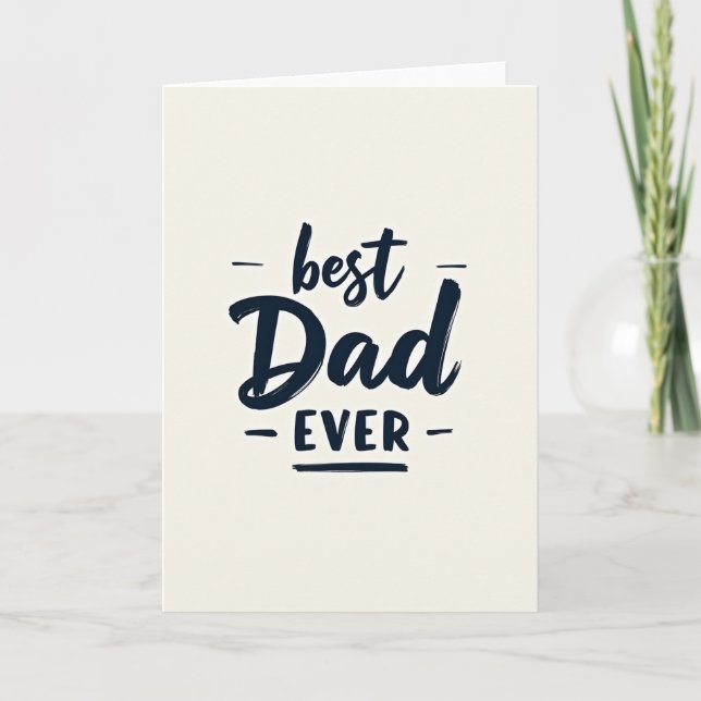 Meilleur Papa du Monde Carte Navy Script (Devant)