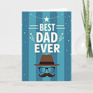 Meilleur Papa du Monde Carte Rayée Azure