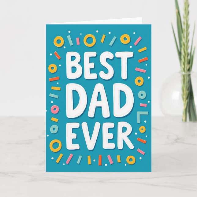Meilleur Papa du Monde Carte Turquoise (Devant)
