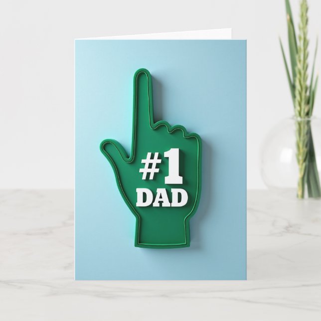 Meilleur Papa du Monde Main en Mousse Carte (Devant)