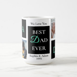 Meilleur Papa du Monde Mug Personnalisé avec 4 Pho