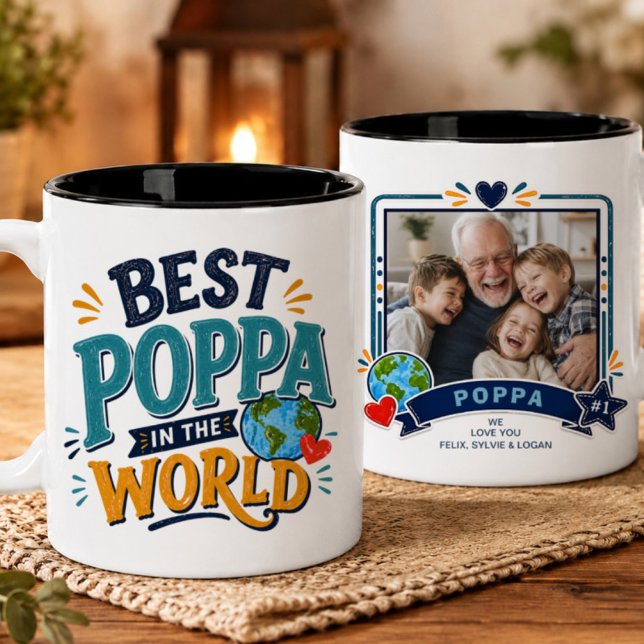 Meilleur Papa du Monde Mug Photo (Créateur téléchargé)
