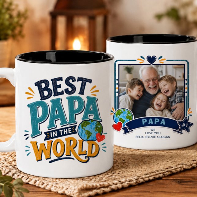 Meilleur Papa du Monde Mug Photo (Créateur téléchargé)
