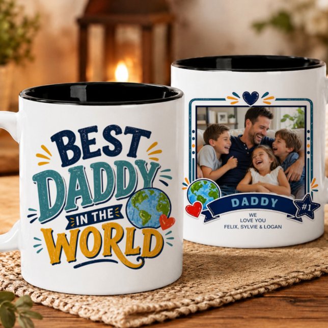 Meilleur Papa du Monde Mug Photo (Créateur téléchargé)