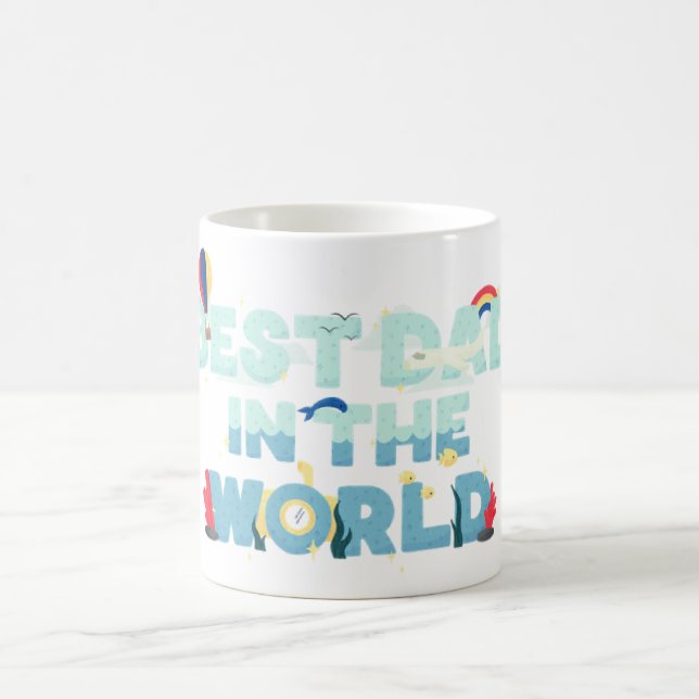 Meilleur Papa du Monde Mug – Thème Voyage Mignon P (Centre)