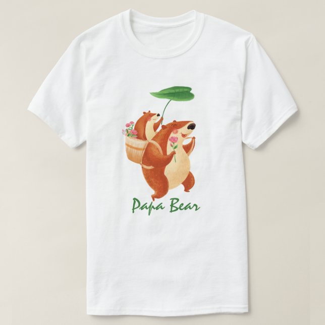 Meilleur papa du monde - T-shirt ours et bébé (Design devant)