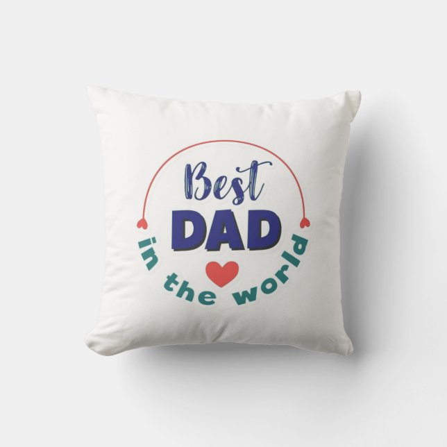Meilleur Papa du Monde Typographie Coussin Oreille (Recto)